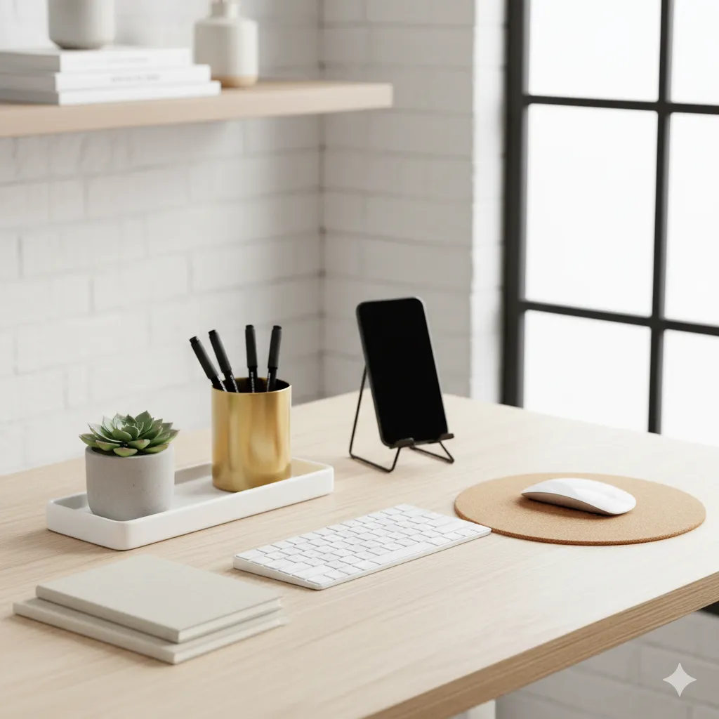 Minimalistische bureauset voor kantoororganisatie