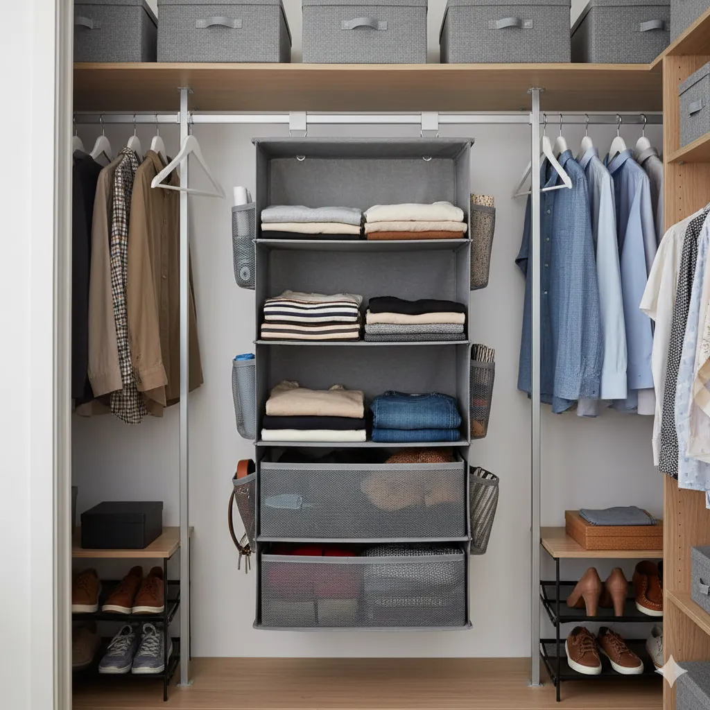 Hangende kledingorganizer voor kast